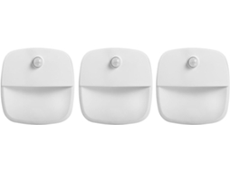Conjunto De 3 Luzes Noturnas Led Com Sensor Movimento Brancas