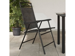 Cadeiras De Jardim Dobráveis 8 Pcs Aço/textilene Cinza Mesclado Dkd Home Decor