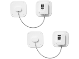 Kit Com 2 Travas Quadradas Para Geladeira, Trava Para Armário, Gaveta, Guarda-roupa E Janela Branca