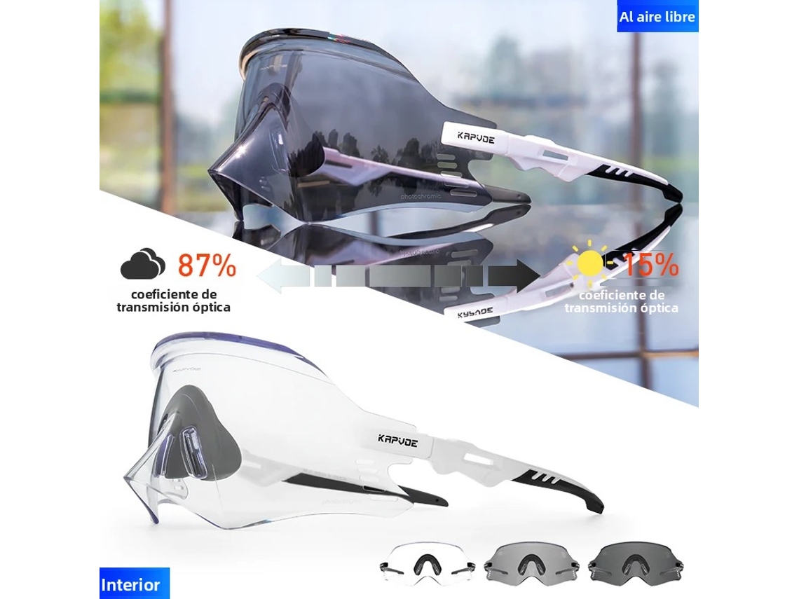Óculos de Ciclismo MDUG unissex com lentes de polipropileno e proteção UV400 (modelo fotocromático 2)