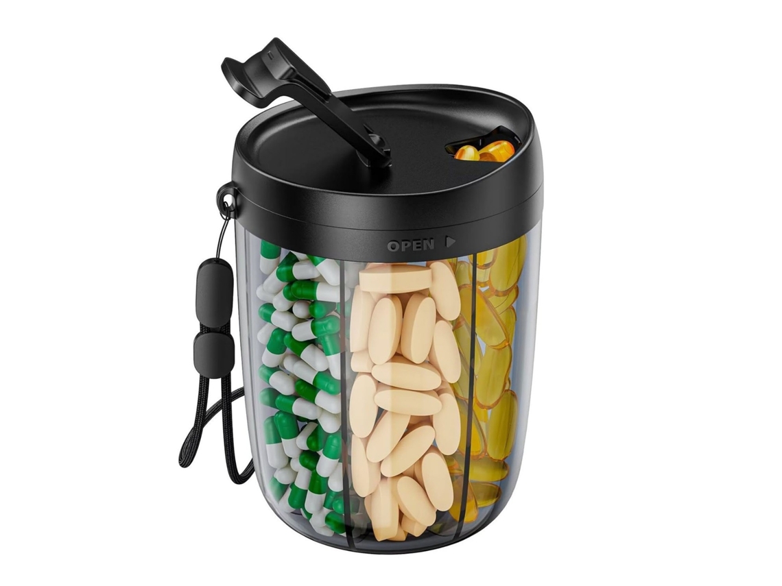 Organizador de Comprimidos CHRUI 6 Vitaminas Anti mistura Sem Bpa (preto)