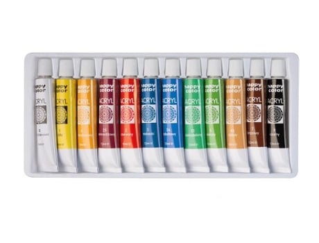 Tintas Acrílicas De Alta Qualidade Em Conjunto De 12 Cores Happy Color
