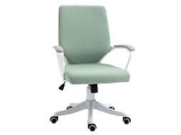 Cadeira De Escritório Giratória Almofadada Com Balanço Em Poliéster Verde 62x69x92–100cm