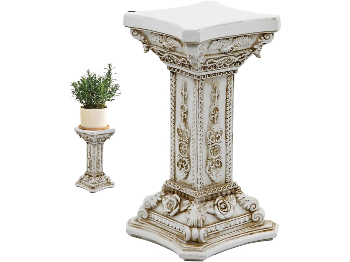 Coluna Grega | Pilares Romanos E Decoração De Colunas | Escultura Floral Em Resina Sintética Para Am Gokoco