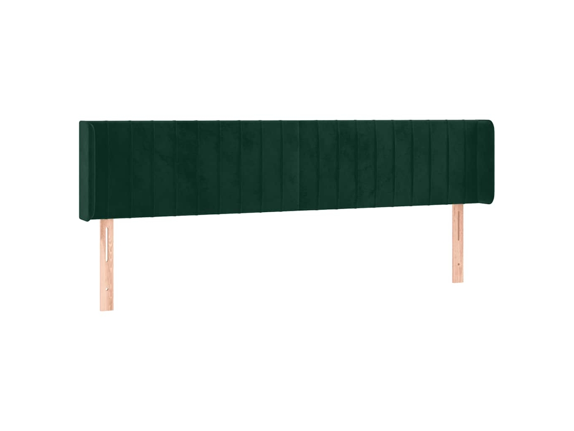 Cabeceira de Cama com Abas Veludo Verde Escuro MAISON EXCLUSIVE (183x16x78 cm)
