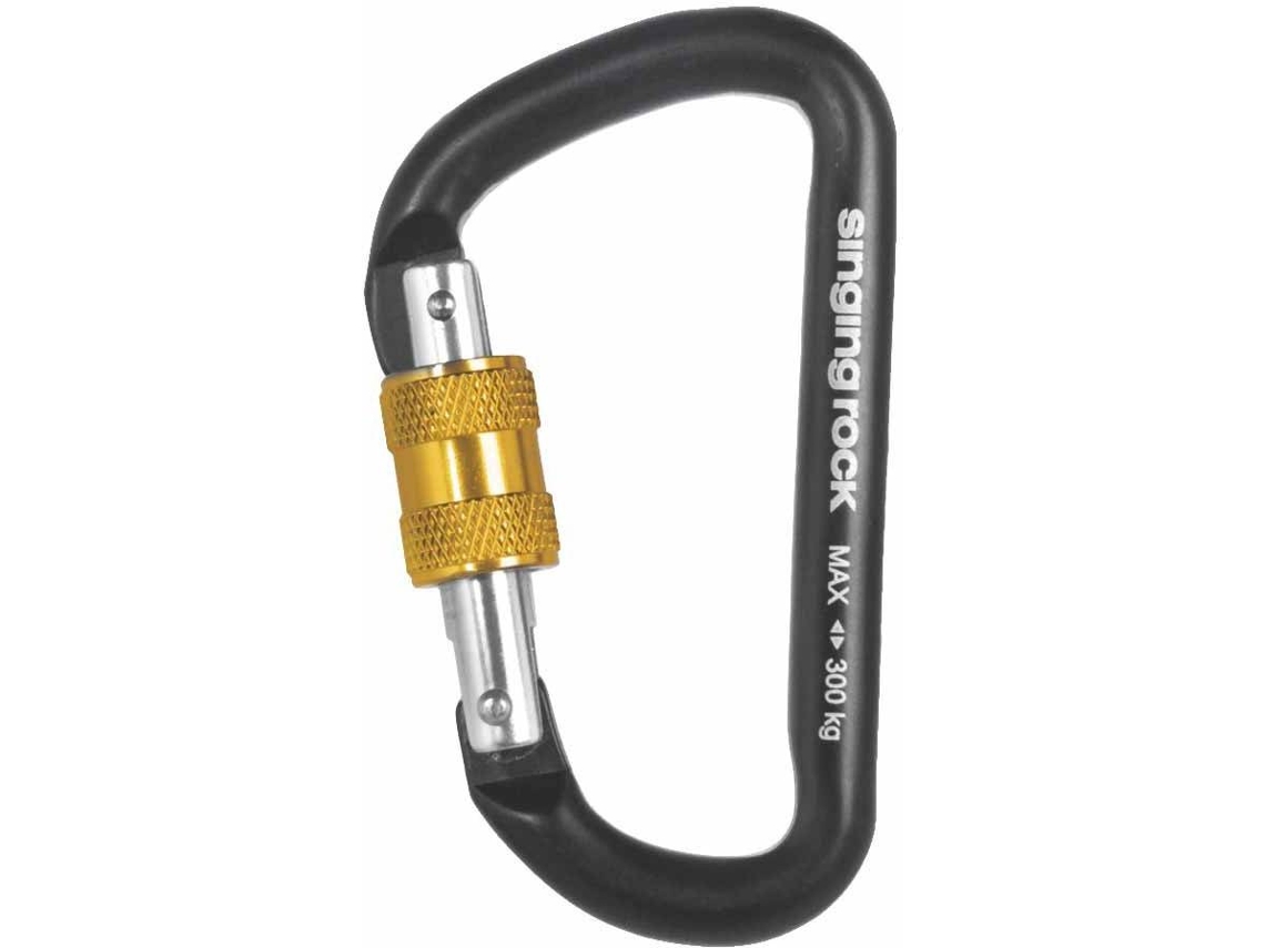 Mosquetão De Escalada SINGING ROCK Mini D Screw (Preto - Tamanho Único)