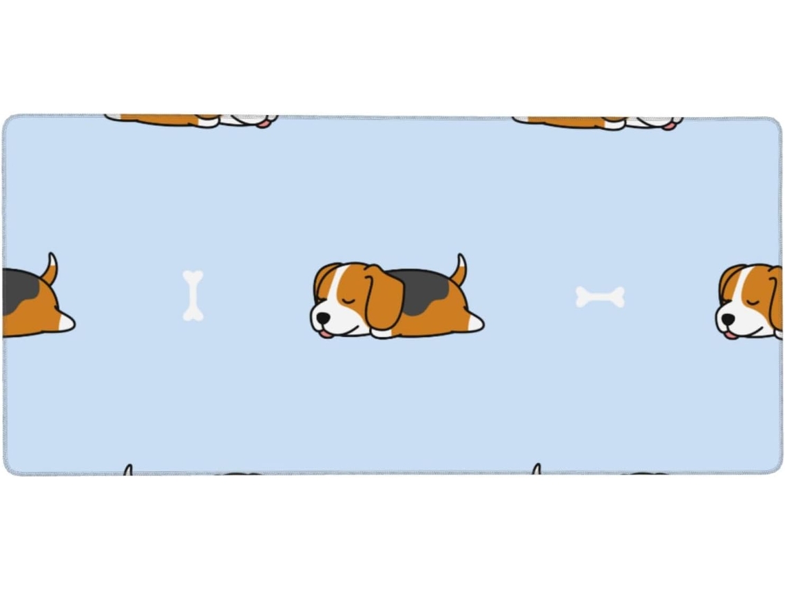Mousepad Grande para Computador com Estampa de Cachorro Desenho Animado, Base Borracha Antiderrapante, 40 X 90
