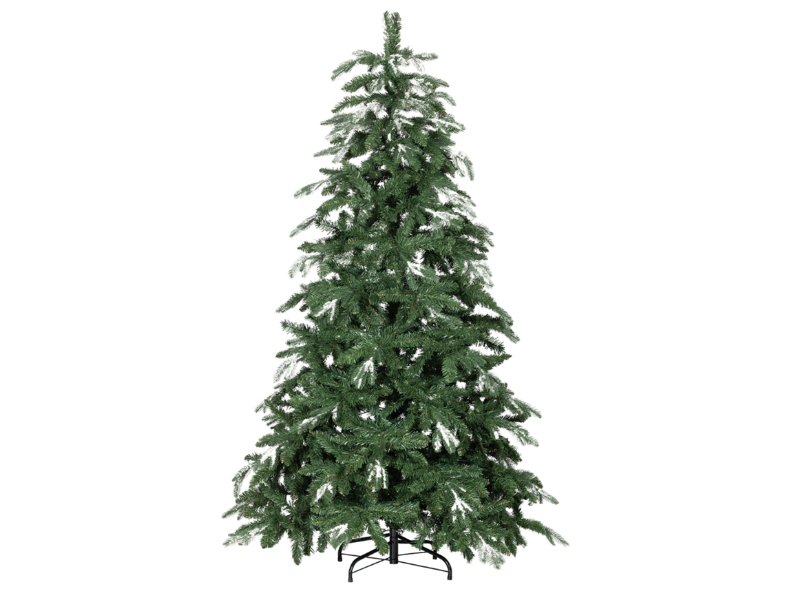 Árvore De Natal Artificial 180 Cm Ramos Realistas Com Efeito Neve De Com Suporte Em Aço Base Dobrável Verde