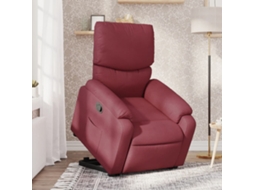 Vidaxl Poltrona Reclinável Elevatória Tecido Vermelho Tinto