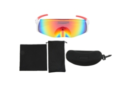 Óculos de Desporto com Lentes de PC Leves, Resistente a Impactos e Proteção UV, para Ciclismo ao Ar Livre, Branco e Vermelho MARCA
