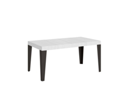 Mesa de Jantar Extensível 90X140/244 Cm Flame Premium Cinza Branca Quadro Antracite ITAMOBY
