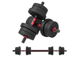 Kit de 2 Halteres antiderrapantes BTFORUS 20kg com 12 discos e conector