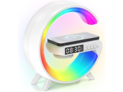 Lurelia Despertador Sunset Com Alto Falante Bluetooth, Carregador Sem Fios, Mudança De Cor Rgb, Lâmpada De Humor Para Quarto (branco)