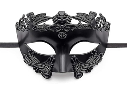 Máscara De Baile Preta Para Homens - Máscara Veneziana Da Mitologia Grega Romana Halloween Cosplay Carnaval
