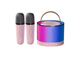 Mini Máquina De Karaokê De Brinquedo, Caixa De Som Bluetooth Portátil Com 2 Microfones Sem Fio Para Meninas Da Yemaesre Aquaforge