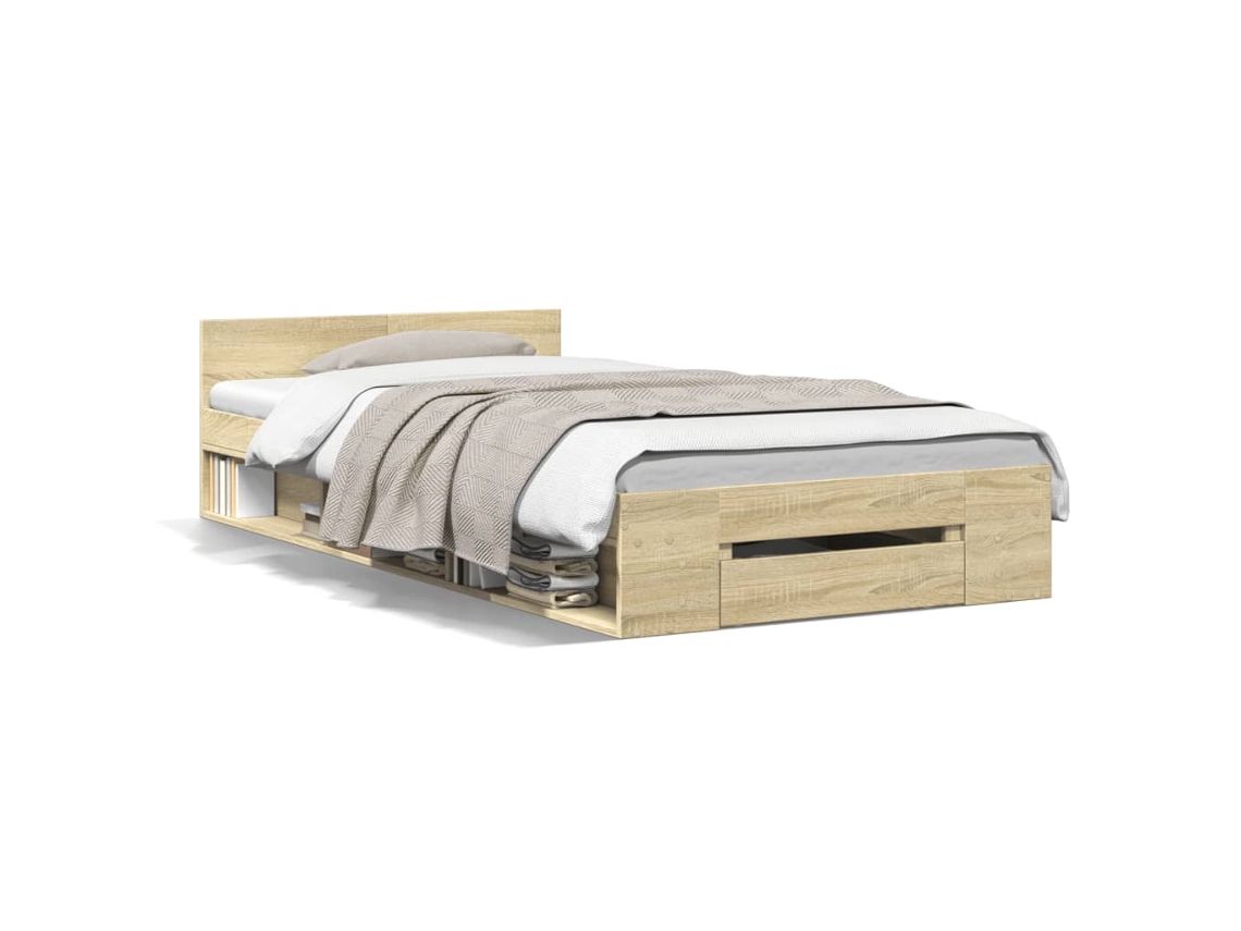 Estrutura de Cama com Gaveta Carvalho Sonoma MAISON EXCLUSIVE