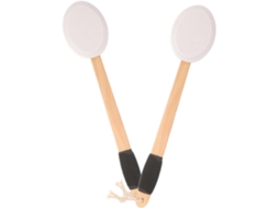 Conjunto De 2 Escovas Banho Pretas Compridas Com Cabo Madeira Curvado E Esponja Macia, Escova Corporal Antiderrapante
