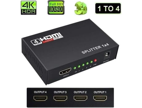 Divisor HDMI Conversor de TV Divisor 4 portas 1x4 com 1 entrada 4 saídas 1080p Full HD HDCP MOONMINI