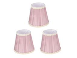 Conjunto de 3 Abajur de Tecido Clip on E14 para Lustre de Vela Lampada Parede Mesa Decoracao Interior Roxo Claro S/MARCA