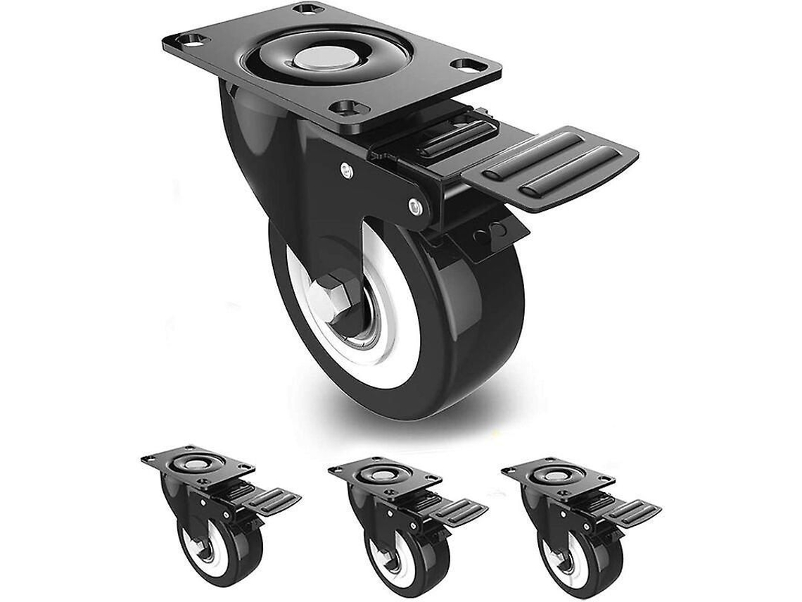 4 Rodas Giratórias Com Freio 50mm, Capacidade De Carga 300kg, Para Móveis E Transporte