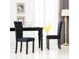 Vidaxl Cadeiras De Jantar 2 Pcs Veludo Preto
