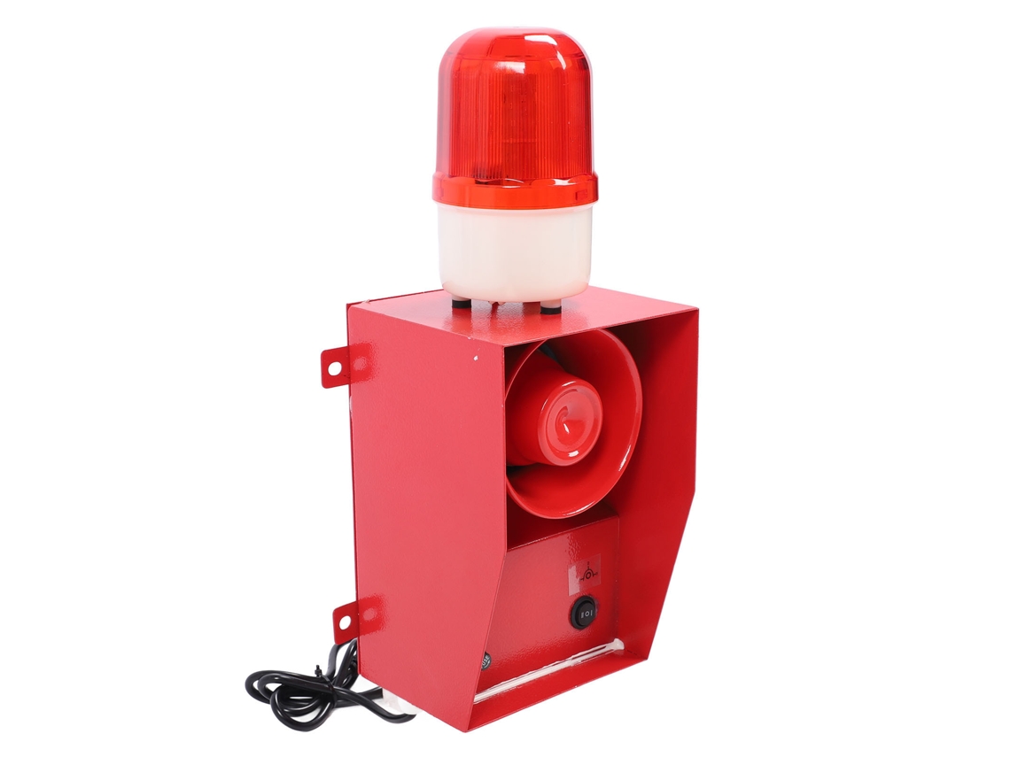 Sirene estroboscópica industrial de 120 dB, volume alto, modos ajustáveis, à prova d'água, plugue UE de 220 V