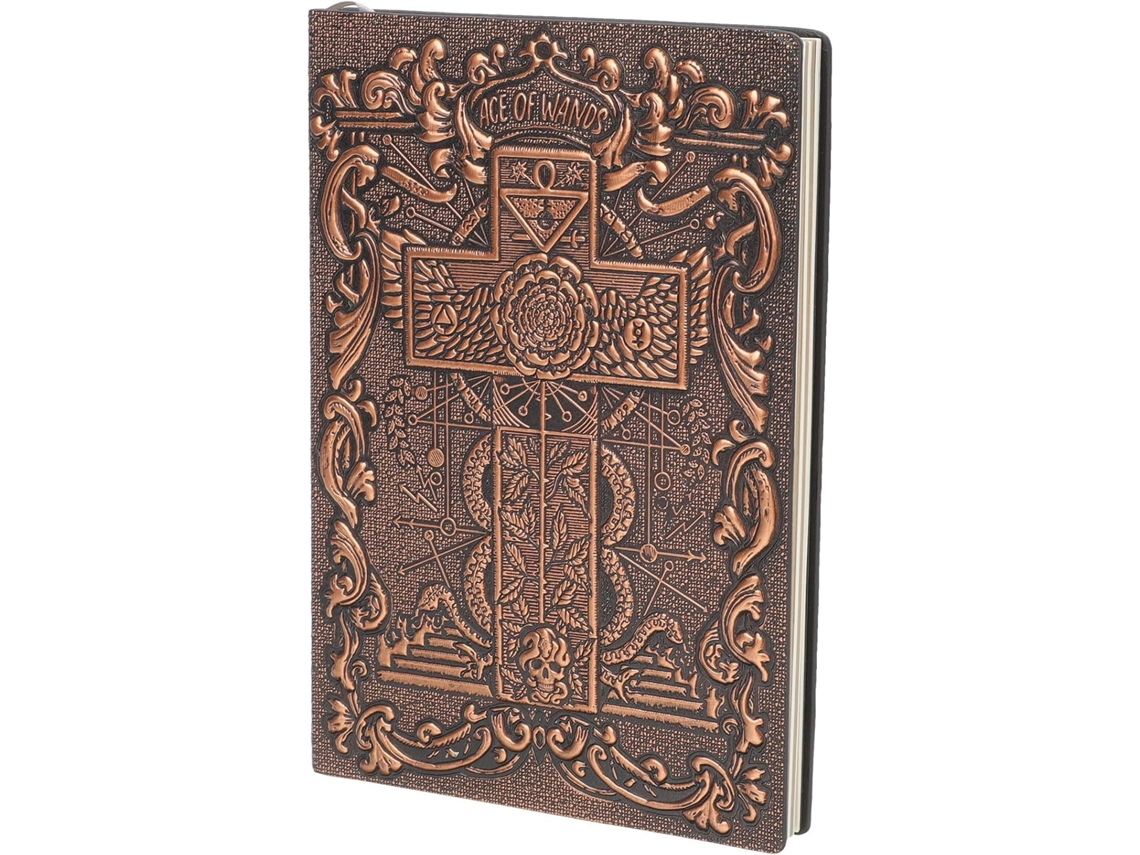 Bloco de notas vintage em PU com relevo, ideal para desenho e esboço.