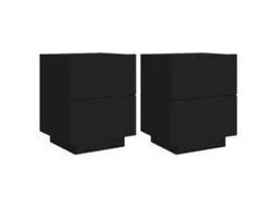 Bedside Cabinet, Bedside Cabinets Vidaxl Preto Madeira Processada (n/a)