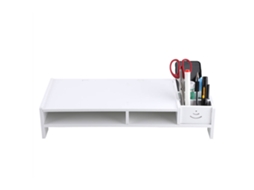 Suporte para notebook e pc, riser de mesa com compartimentos de armazenamento, organizador de escritório S/MARCA