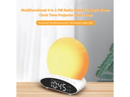 Relógio Despertador Luz de Acordar com Rádio Fm Projetor de Hora 20 Cores Ajustáveis