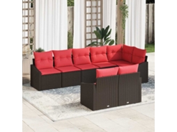 Vidaxl Conjunto De Sofás 8 Unid. Castanho Vime Pe