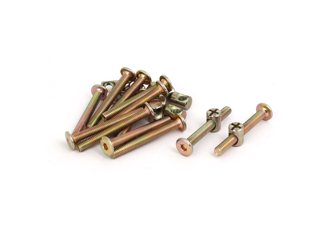 Parafusos E Porcas De Cabeça Sextavada M6x50mm Panela Para Móveis,