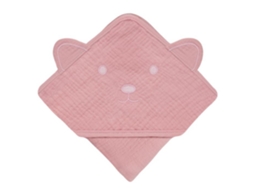 Toalha De Musselina Com Capuz De Bebé Lionelo - 100% Algodão - Bordado De Animal - Recém-nascido - Absorvente