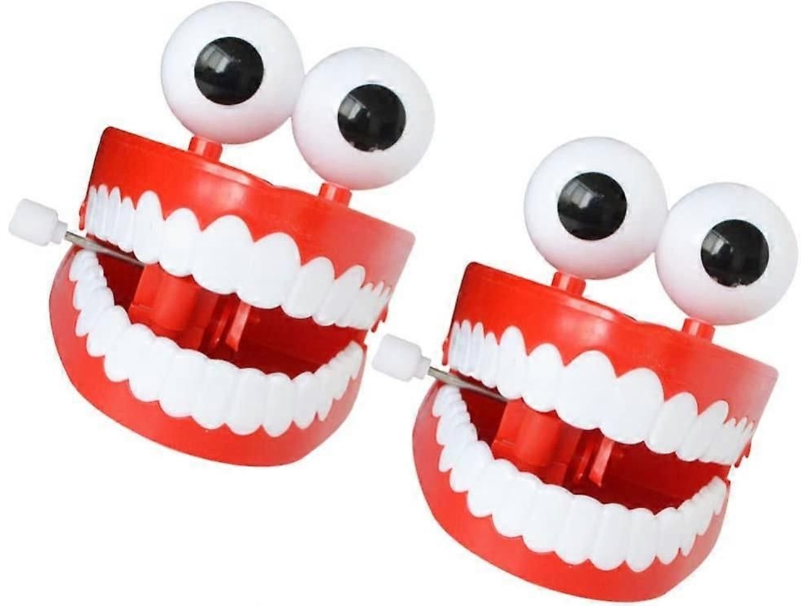 2 Unidades De Dentes De Brinquedo Com Corda
