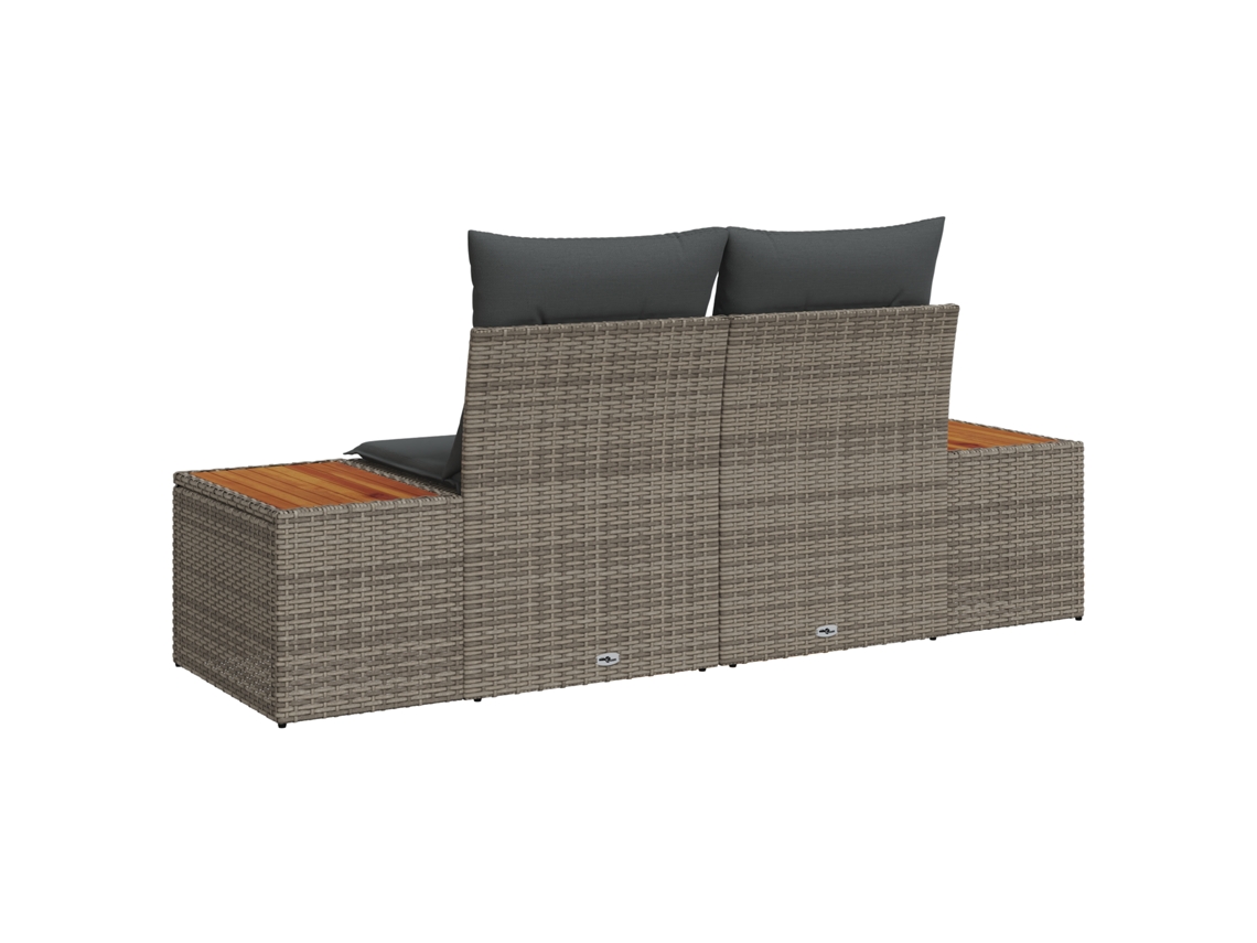 Conjunto 1 Sofá De Jardim Vidaxl Cinzento Vime Pe (184 X 62 X 85cm)