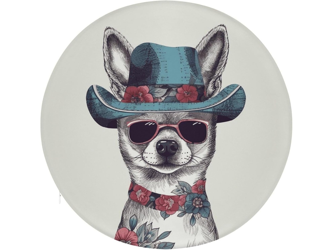 Almofada Redonda Para Assento, Chapéu E Cadeira Com Formato De Chihuahua, Antiderrapante, Removível, Para Cadeira