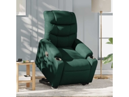Vidaxl Poltrona Reclinável Elevatória Tecido Verde-escuro