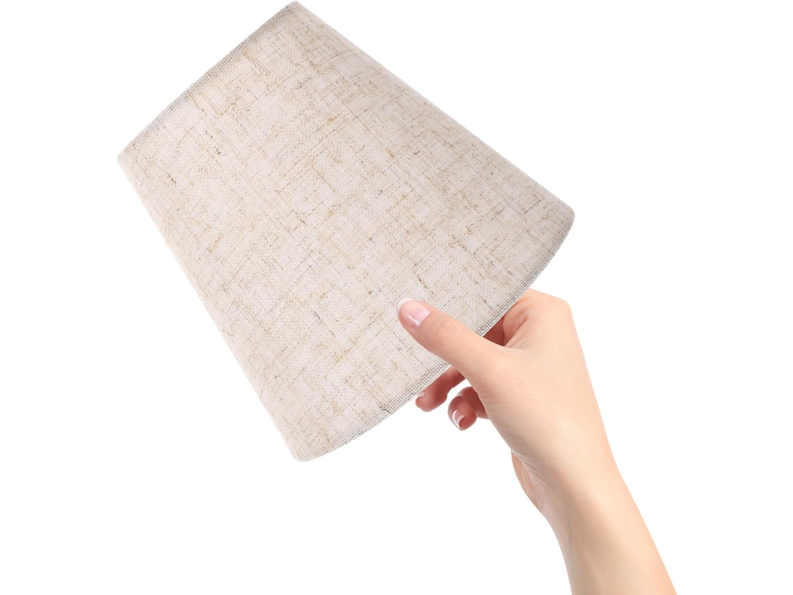 Abajur De Mesa Moderno Em Tecido Bege