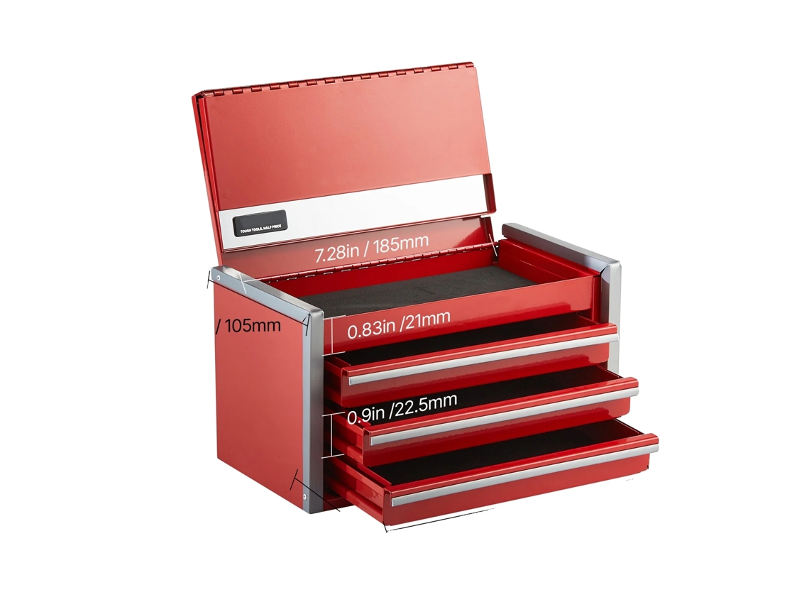 Caixa De Ferramentas, Armazenamento Em Múltiplas Camadas, Design De Fechamento Magnético, Vermelho