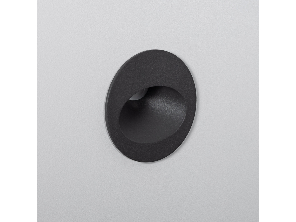 Baliza Exterior Led 3w Encastrável De Parede Circular Alumínio Cinza Coney 4000k Branco Neutro