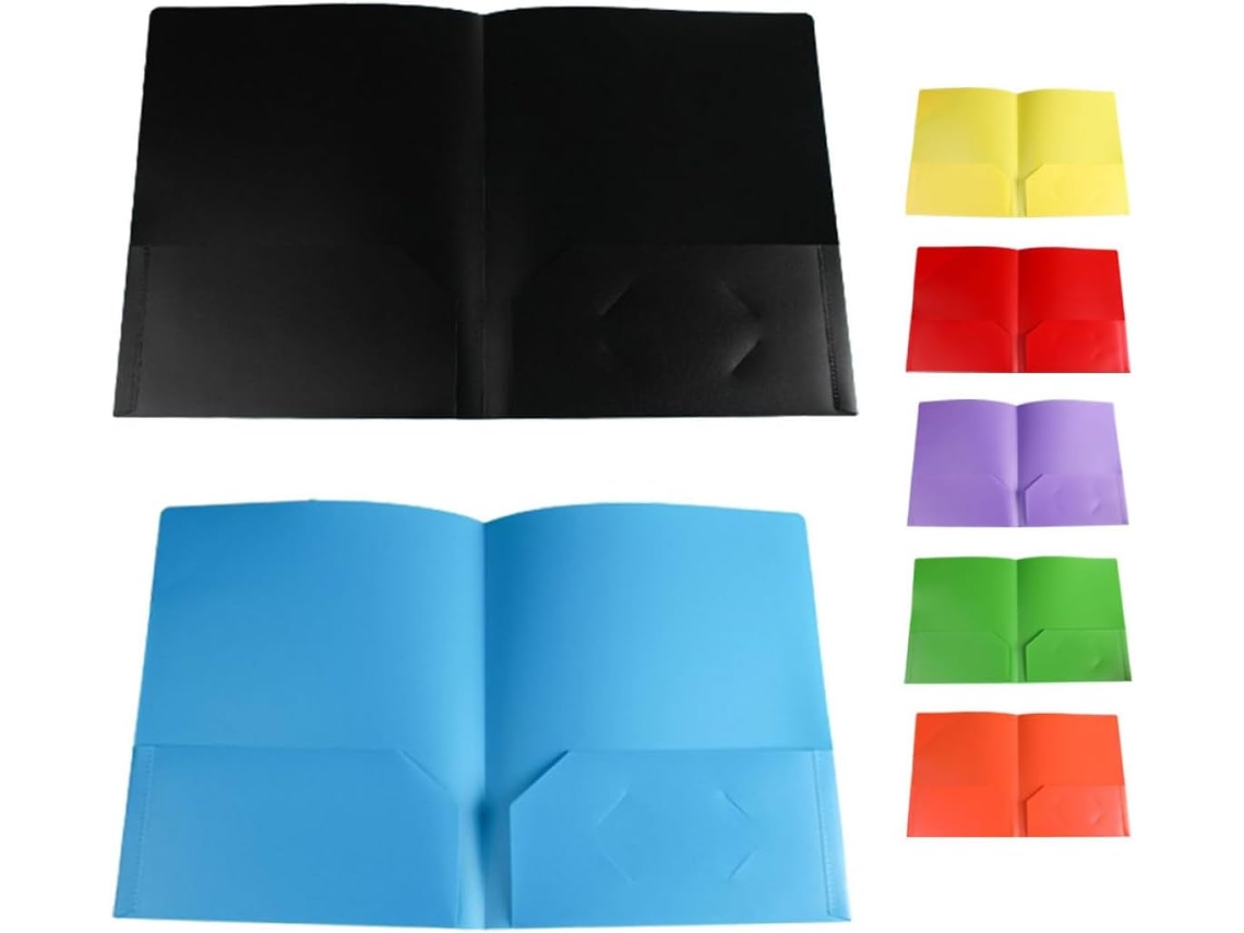 Conjunto de 7 peças de adesivos plásticos Alipis com sacos Duplo, nas cores vermelho, laranja, azul, verde e vermelho.