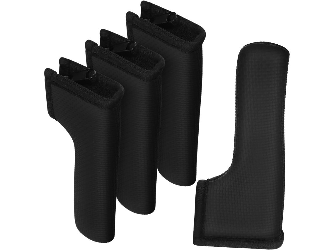 Yardenfun Conjunto De 4-protetores Maçaneta Porta Em Neoprene Preto Com Design Antiderrapante, Material Resistente Para