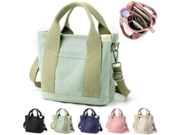 Bolsa de lona artesanal com compartimentos, zíper, ombro multifuncional feminina, verde pequena AQUAFORGE