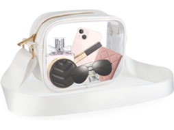 Bolsa de Ombro Transparente em Pvc, Bolsa de Armazenamento Impermeável para Viagens Ao Ar Livre. branco Alça de Ombro Única YUNZII