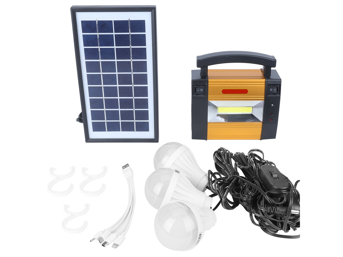 Sistema Solar Multifuncional LM 367 Gerador de Energia com Bateria para Casa e Camping | S/MARCA
