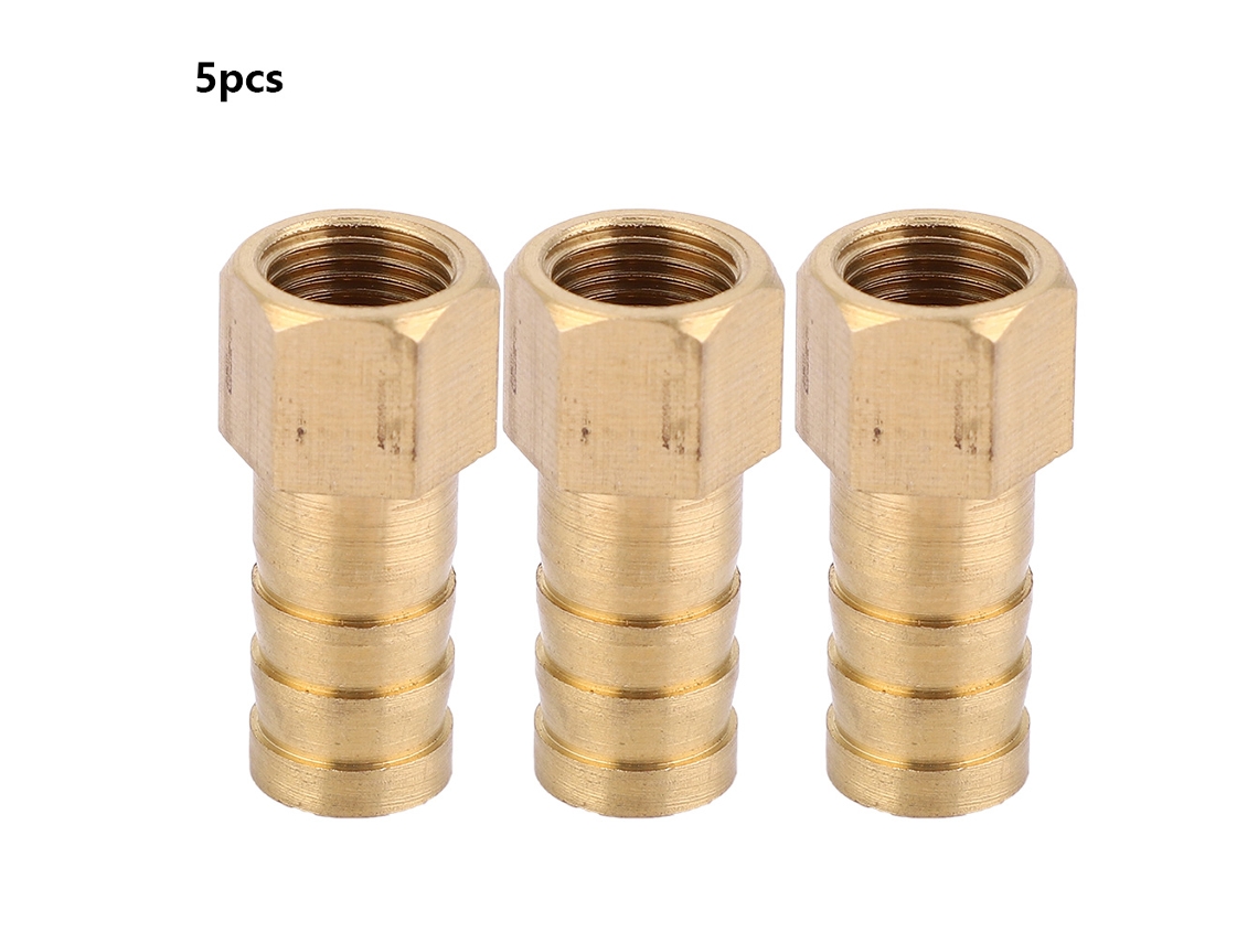 Conector De Mangueira De Latão 10mm Bico Barbado Rosca Fêmea Bsp 1/8"