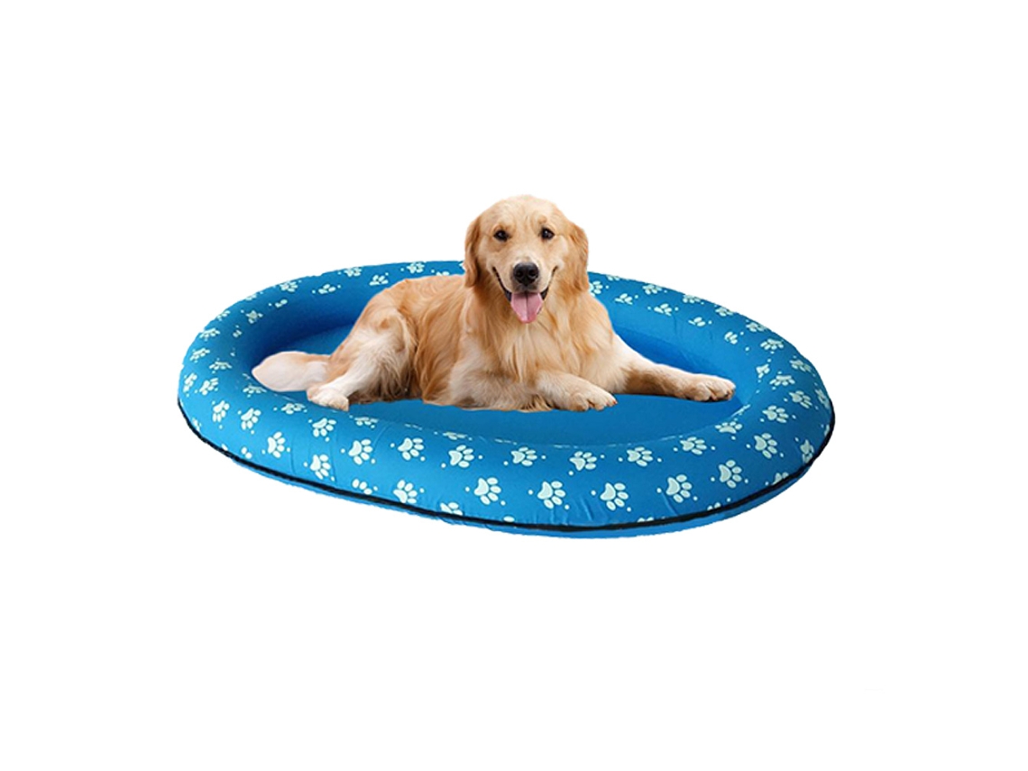 Bote Flutuante Inflável para Cães Piscina de Pet Raft Jogo Água Exterior Seguro 140x96cm