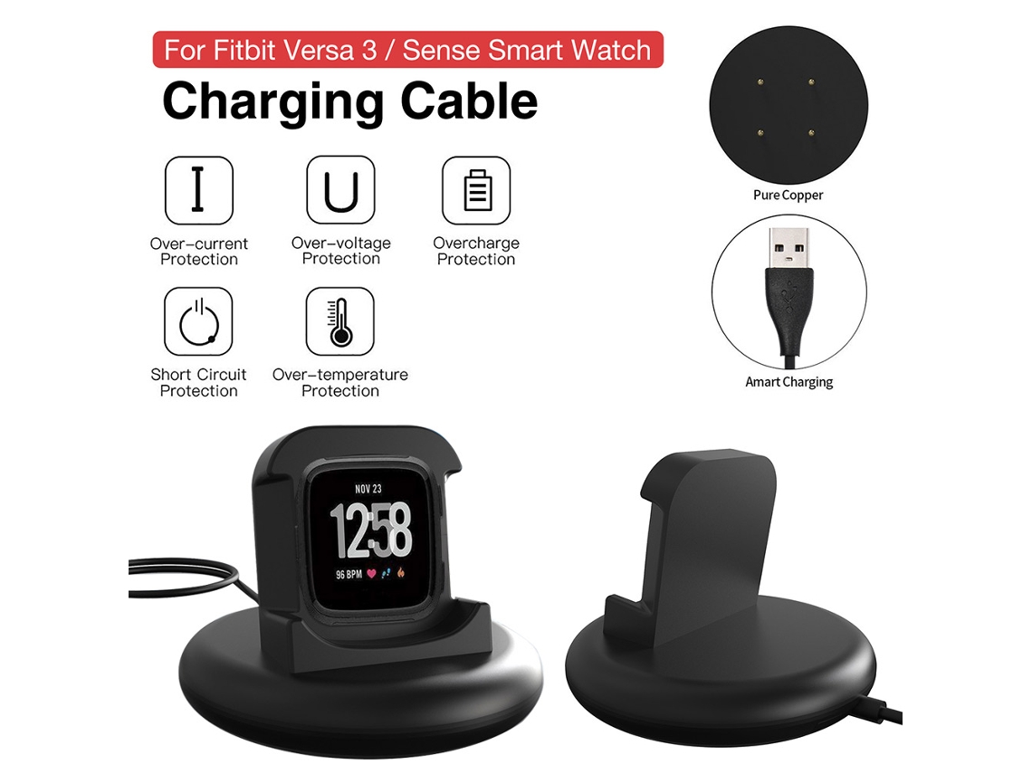 Dock De Carregamento Portátil Para Fitbit Versa 3 E Sense