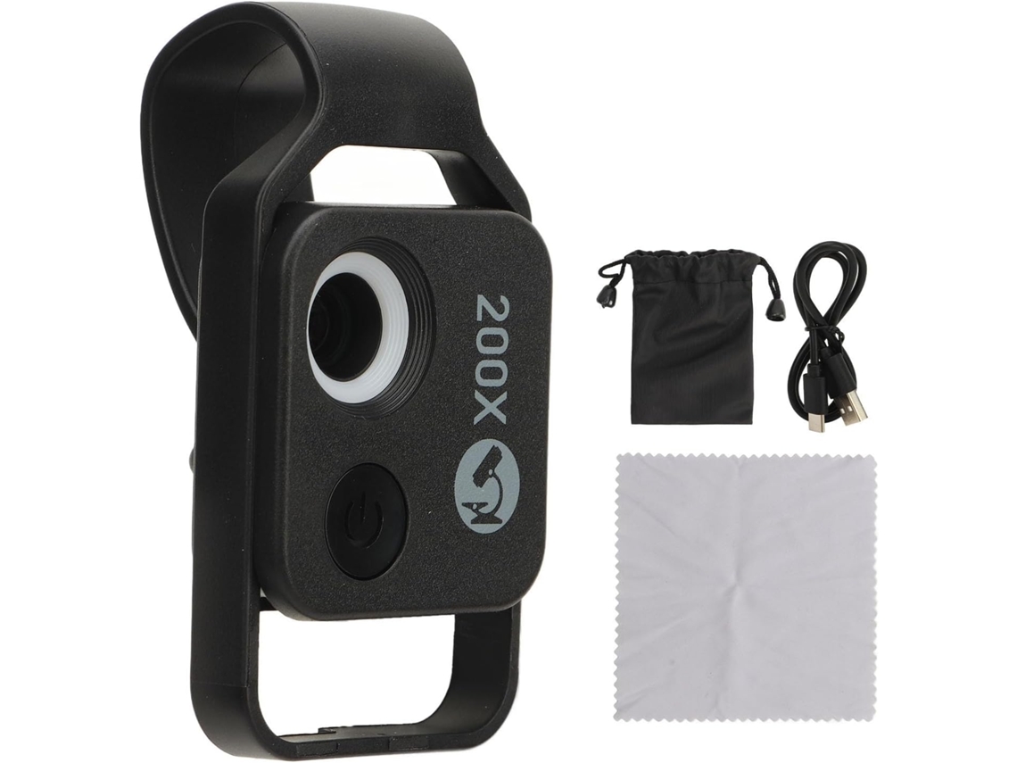 Microscópio De Bolso Hd 200x, Microscópio Para Celular, Microscópio Com Clipe Para Câmera
