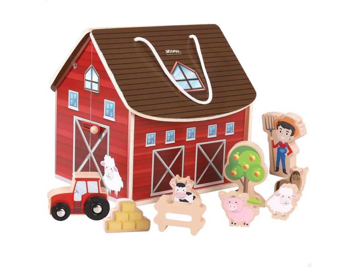 Figuras de Brincar WOOMAX Farm Portable Wood